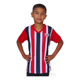 Camiseta Infantil São Paulo Tricolor Listrada