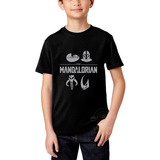 Camiseta Infantil Série The Mandalorian Icones