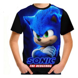 Camiseta Infantil Sonic Filme Menino Camisa