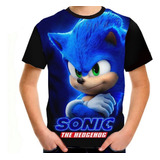 Camiseta Infantil Sonic Filme Menino Camisa