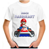 Camiseta Infantil Super Mário Kart Game Clássico 08