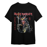 Camiseta Iron Maiden Senjustu Preta Banda De Rock Adulto Plu