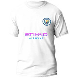 Camiseta Juvenil Manchester City Futebol Euro Camisa Algodão