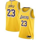 Camiseta Lebron James Los Angeles Lakers NBA Kids Youth 8 20 Yellow Gold Icon Edition Swingman Amarelo 10 12