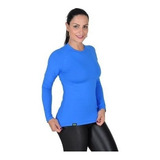 Camiseta Less Now Feminina Proteção Solar 50 Uva uvb Azul