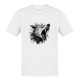 Camiseta Lobo Selvagem Feroz Mandíbulas Animal