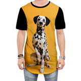 Camiseta Long Line Dálmata Cachorro Filhote