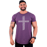 Camiseta Longline Mxd Conceito Crucifixo Motivacional Força