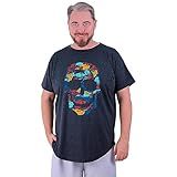 Camiseta Longline Plus Size Masculina MXD Conceito Passeio Ou Lazer Casual Leão MTB Caveira G2 Opção 03 