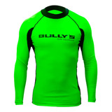 Camiseta Lycra Manga Longa Mergulho Uv50 Verde Flúor Bullys