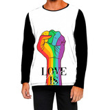 Camiseta Manga Comprida Amor É Amor
