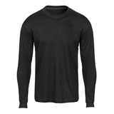 Camiseta Manga Comprida Básica Lisa Sem Estampa Camisa Blusa