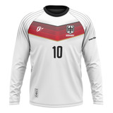 Camiseta Manga Longa Filtro Uv Alemanha Copa Torcedor