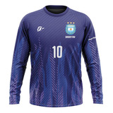 Camiseta Manga Longa Filtro Uv Argentina Copa Away Overfame