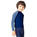 Camiseta Manga Longa Infantil Proteção Solar UV 50 Praia Aloe Vera Slim Bebe Criança 4 5 Anos Azul C Azul Claro 