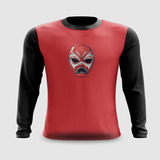 Camiseta Manga Longa Máscara De Luta Livre 
