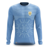 Camiseta Manga Longa Seleçào Uruguai Luis Suarez Futebol