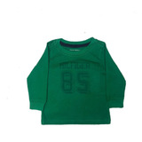 Camiseta Manga Longa Verde Estampada Tommy Hilfiger Infantil