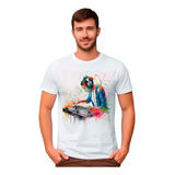 Camiseta Masculina Bc1 Dj Tocando Musicas Desenho Colori