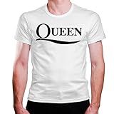 Camiseta Masculina Branca Banda De Rock Queen P
