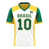 Camiseta Masculina Dry Texturizada Brasil Makuna