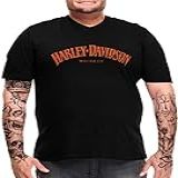 Camiseta Masculina Harley Davidson Iron 883 Tam Plus Size Tamanho G3 Cor Laranja