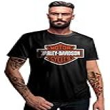 Camiseta Masculina Harley Davidson Logo Tamanho GG Cor Preto