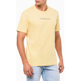 Camiseta Masculina Logo Central Amarela Calvin
