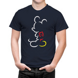 Camiseta Masculina Mickey Silhueta Sentado Mouse