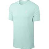 Camiseta Masculina Nike Sportswear Club Camisa Nike Para Homens Com Ajuste Clássico Cor Azul Petróleo Branco P