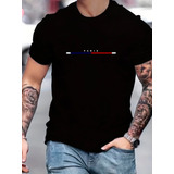 Camiseta Masculina Preta Paris Algodão