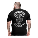 Camiseta Masculina Sons Of Anarchy Frent Ver Tam Plus Size