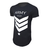 Camiseta Masculina Tradicional Army Preta