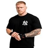 Camiseta Masculino Oversized Casual E Treino Estampa New York Algodão Premium 30-1 - Preto-G