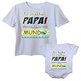 Camiseta Melhor Papai Do Mundo E Body De Bebê Unissex Tal Pai Tal Filho Branco Adulto G Body M 