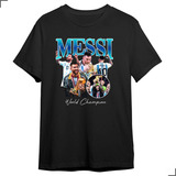 Camiseta Messi Graphic Tee Jogador Campeão Futebol Argentina