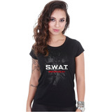 Camiseta Militar Baby Look Feminina Swat