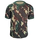 Camiseta Militar Infantil Camuflada Exército Manga Curta 100 Algodão BR Numérico 14 Regular Camuflado Exército