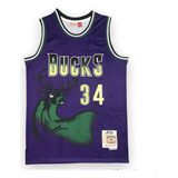 Camiseta Milwaukee Bucks Ray Allen 34 Retrô