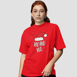 Camiseta Natalina Básica Unissex Papai Noel Ho Ho Ho Natal