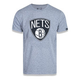 Camiseta New Era Brooklyn Nets Basic Logo Nba Cinza