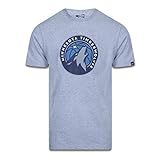 Camiseta New Era Manga Curta NBA Minnesota Timberwolves  P  Mescla Cinza 