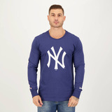 Camiseta New Era Mlb New York Yankees Manga Longa Marinho