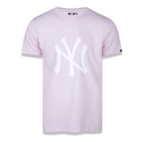 Camiseta New Era Ny Yankees Basica Rosa Original Nfe