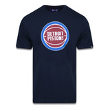 Camiseta New Era Plus Size Manga Curta Detroit Pistons Logo