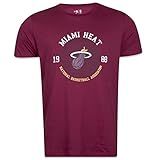 Camiseta New Era Slim NBA Miami Heat Core Manga Curta Vermelha