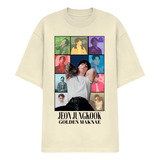 Camiseta Oversized Jung Kook Boy Band Coreano Never Let Go