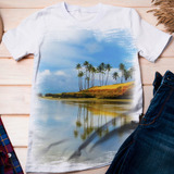 Camiseta Paisagem Praia Mar Ilha Dicelli