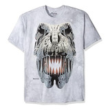 Camiseta Para Adultos The Mountain Silver Rex Skull Cinza 