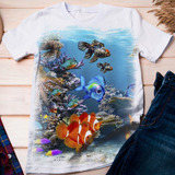 Camiseta Peixe Aquario Fundo Mar Corais Mergulho Dicelli